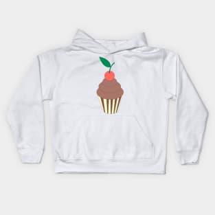 Chocolate Cupcake With Cherry On Top Digital Art | Melanie Jensen Illustrations Kids Hoodie